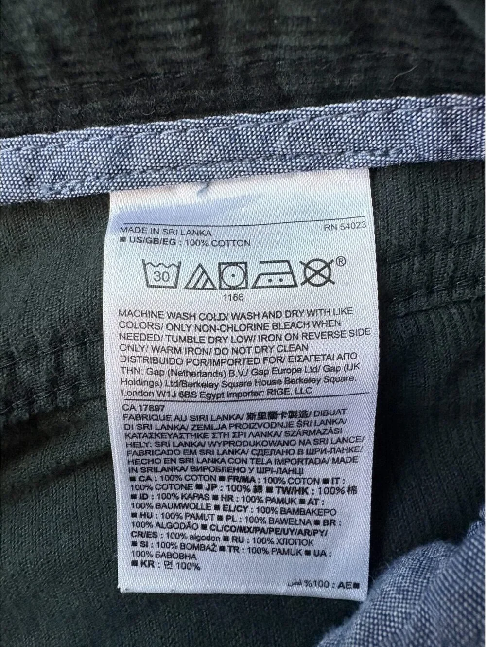 Banana Republic Pima Cotton Corduroy Pants Men's 34x32 Dark Green Straight